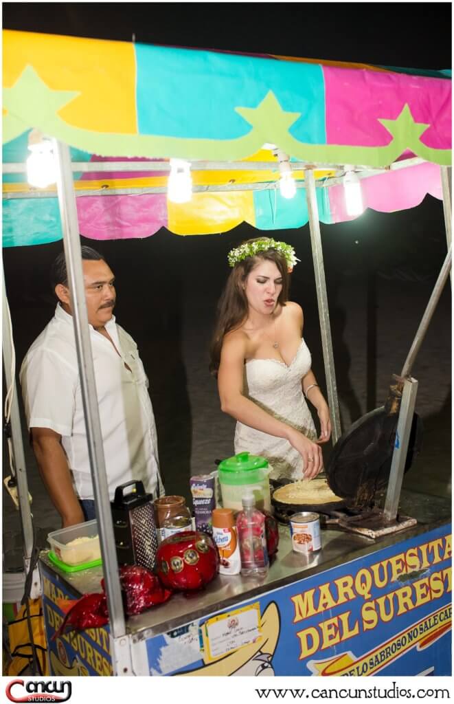 Marquesitas cart at Cancun Wedding