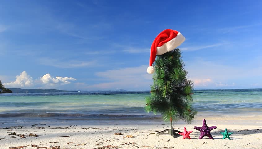 Christmas tree at the beach for your Holiday Portraits at the beach in Cancun