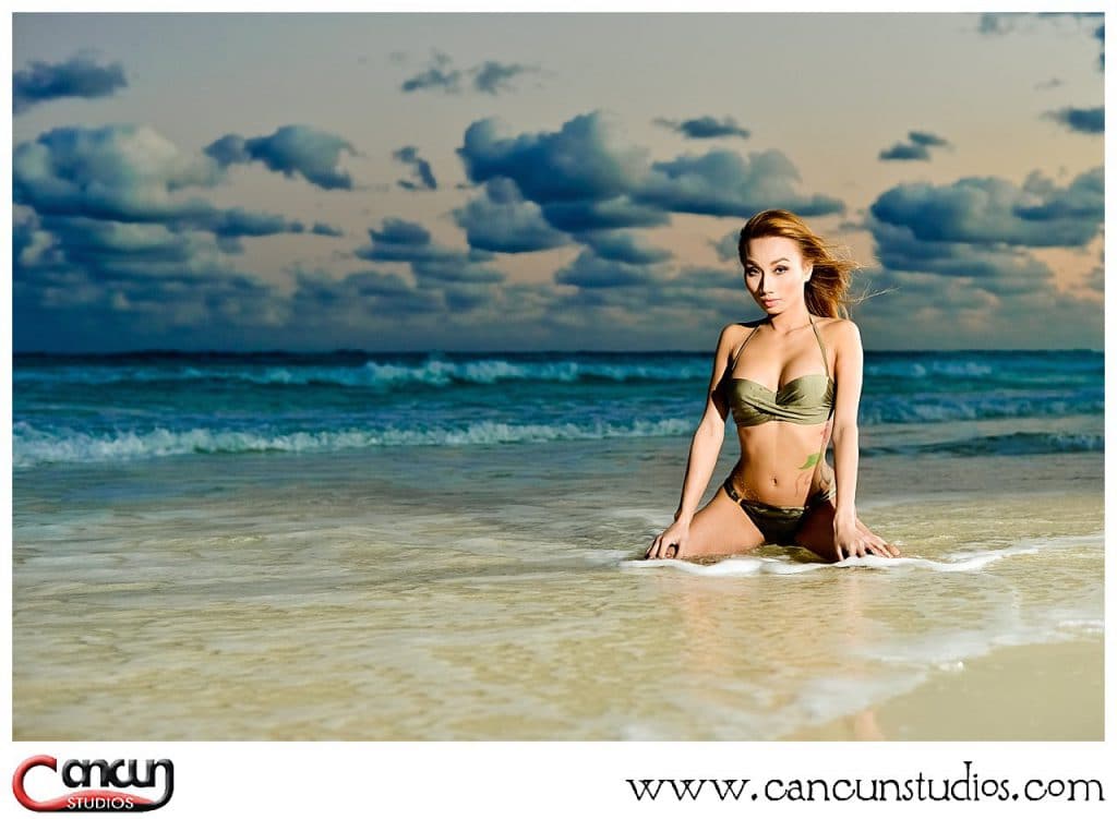 Cancun Sunset Bikini Photos